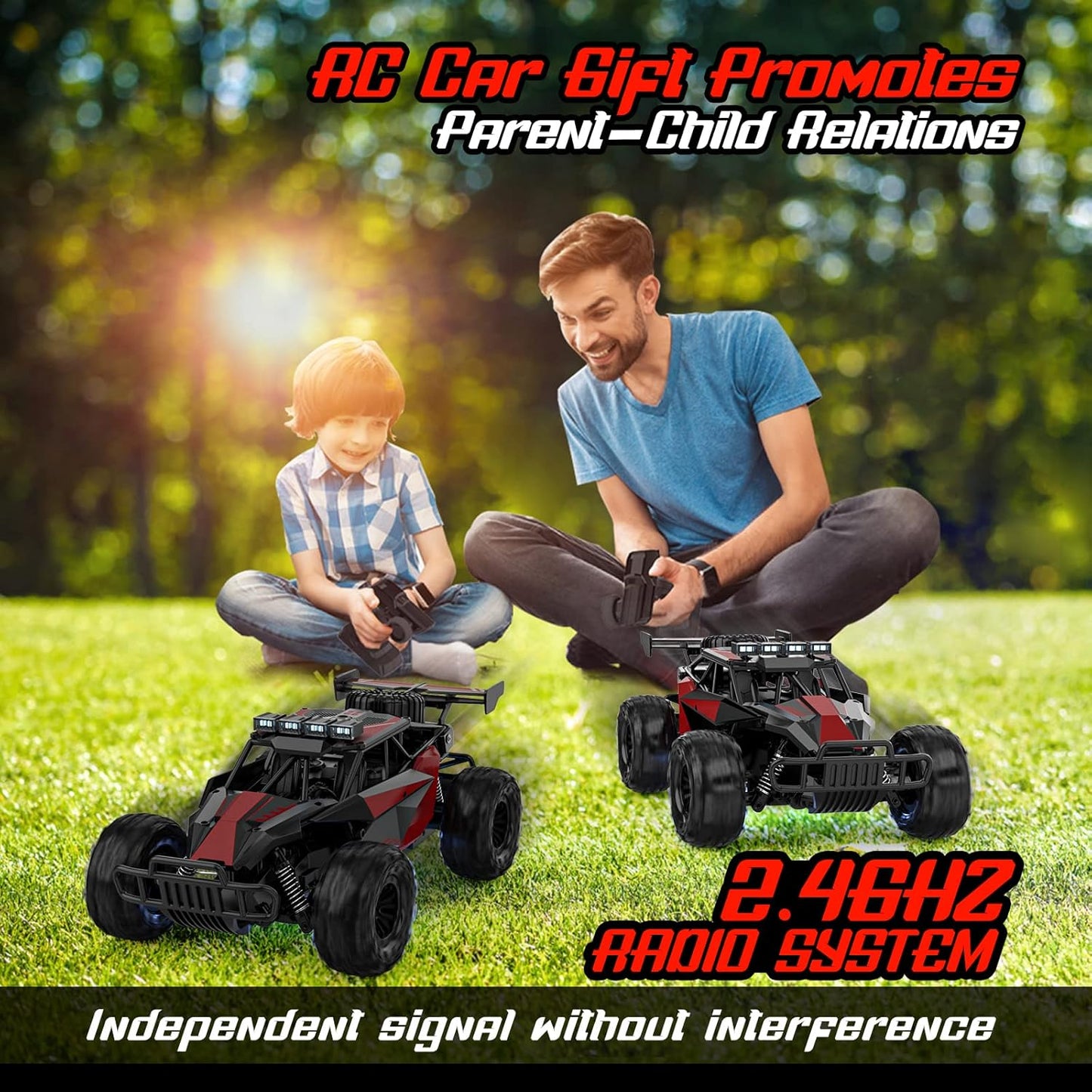 Remote Control Car, 2.4Ghz High Speed 33KM/H RC Cars Toys, 1:12 Monster RC Truck off Road with LED Headlight and Rechargeable Battery Gifts for Adults Boys 8-12